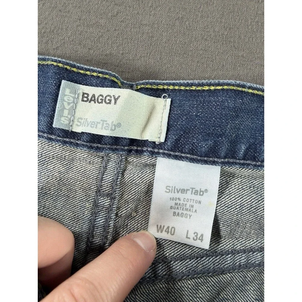 Vintage Levis SilverTab Baggy Jeans Mens 40x34 Y2K 2005 Skater Denim NWT